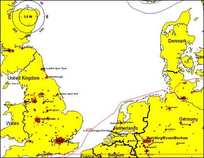 North Sea map